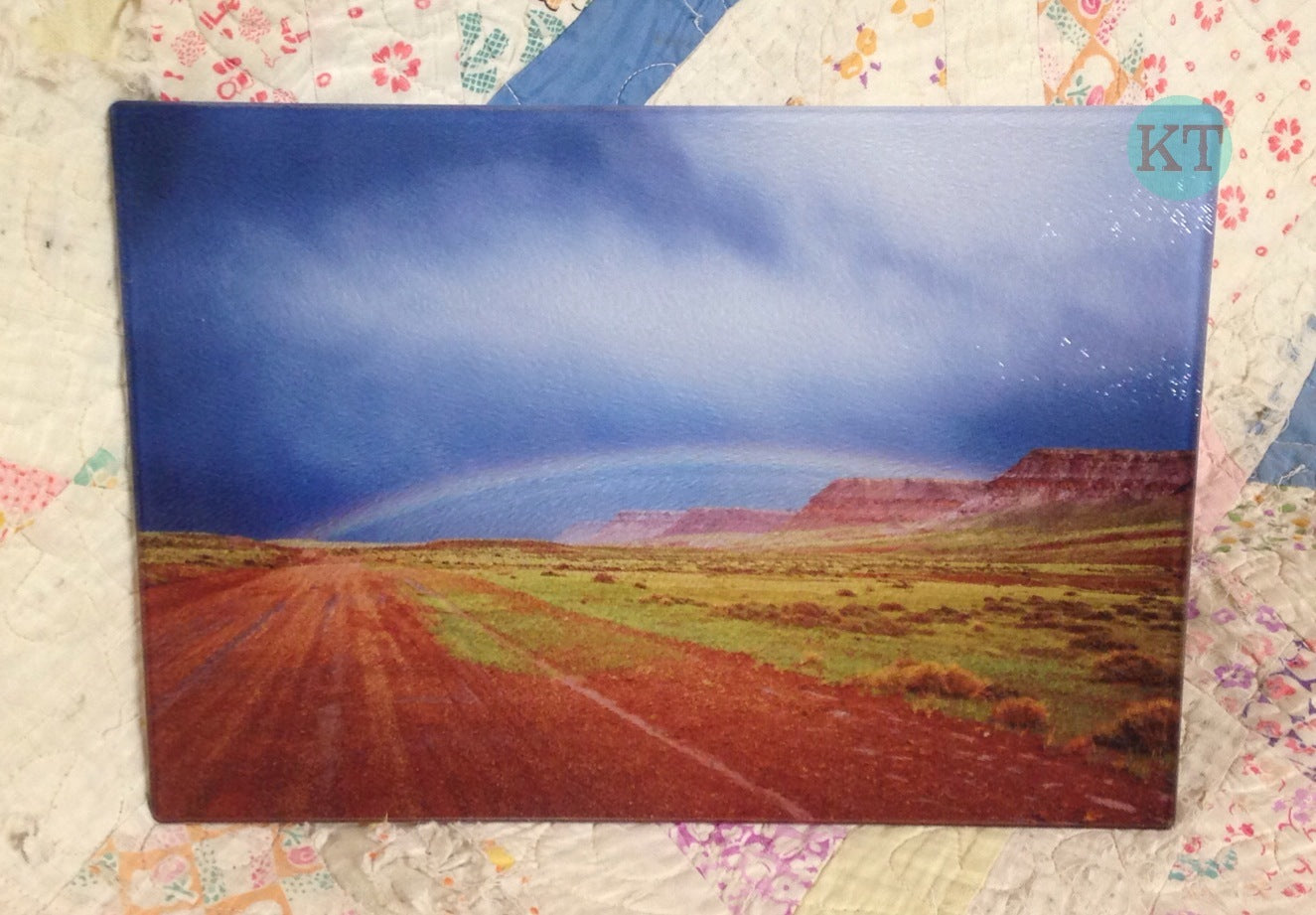 Red Wall Rainbow Cutting Board