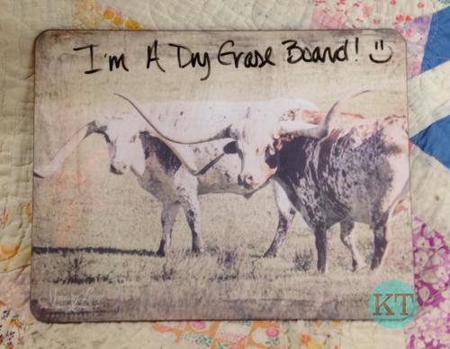 Longhorn 8"x10.3" Dry Erase Board