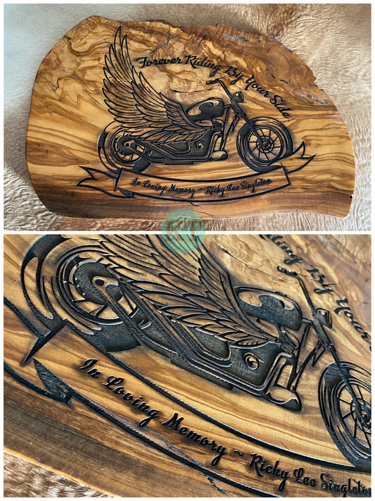 Custom Olive Wood Engraving
